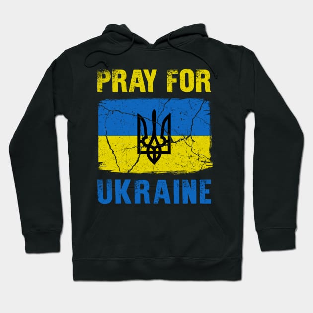 Pray For Ukraine Ukrainian Flag Ukraine Trident Symbol Hoodie by snnt